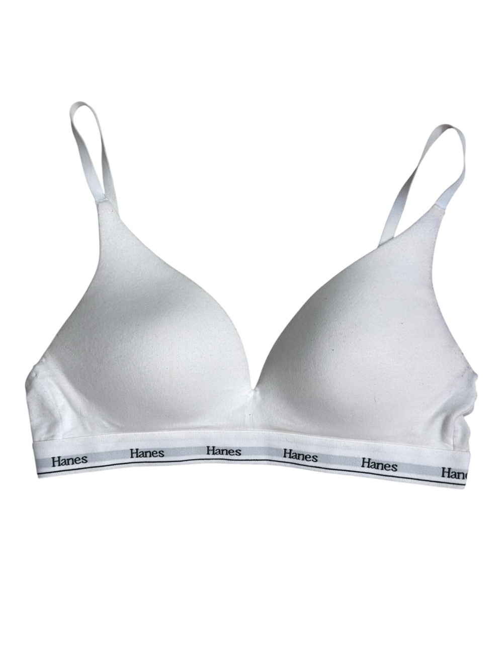 Hanes Originals Women's White Stretch Contour Wirefree Bra EUC Medium